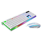 Gaming Keyboard Mouse Combo, K1 RGB LED Backlit Keyboard with 104 Key for PC/Laptop(White)